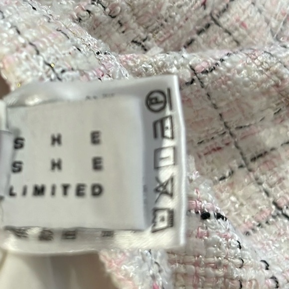 SHE LIMITED Tweed Cream Patterned  Sleeveless Textured Dress Size M NWOT - Picture 11 of 11